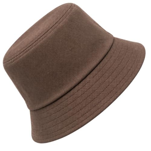 Geukmun Bucket Hat Unisex Cotton Sun Protection Summer Beach Outdoor Fishing Travel Hat UV Packable Brown