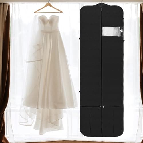 Univivi Wedding Dress Bag, 72 Inch Dress Bags Covers, Black — view 6