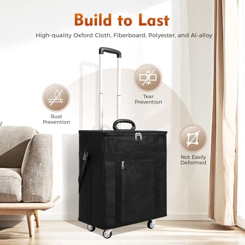180 Pairs Eyeses Display Case Portable Sunses Trolley with Retractable Pull Rod & 4 360° Wheels Travel Sto Box for Optical es Black Suitcase — view 6
