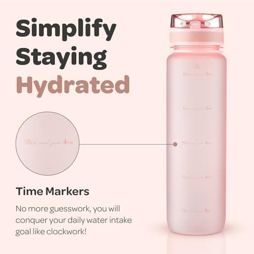 Hydracy Motivational Water Bottle with Time Marker & Fruit Infuser 1 L — view 3