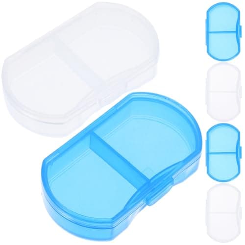 6 Pack Pp Medicine Box 2 Compartment Portable Organiser
