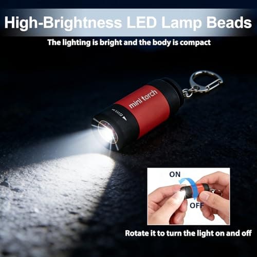 ingoodtle 3 Pack Mini Keyring Torch Rechargeable USB Keychain Flashlight — view 2