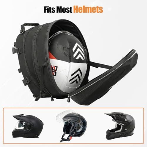 20L-28L Expandable Motorcycle Tail Bag, Fits Full Face Helmet, Waterproof — view 5
