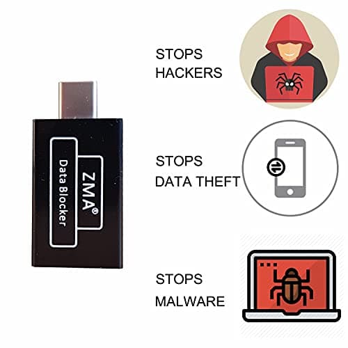 ZMA Type C USB Data Blocker | Secure Fast Charging 3rd Gen Data Defender (2, Black) — view 4
