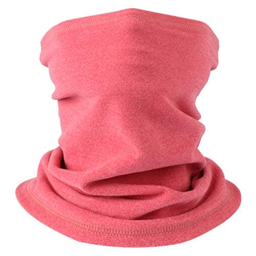 HEGCOIIE Neck Warmer Snood for Men & Women,Winter Neck Gaiter Fleece Bandana Face Covering Mask Windproof Neck Scarf Neckwear for Outdoor Sports Motorcycle Skiing Running Cycling (Rose Red)