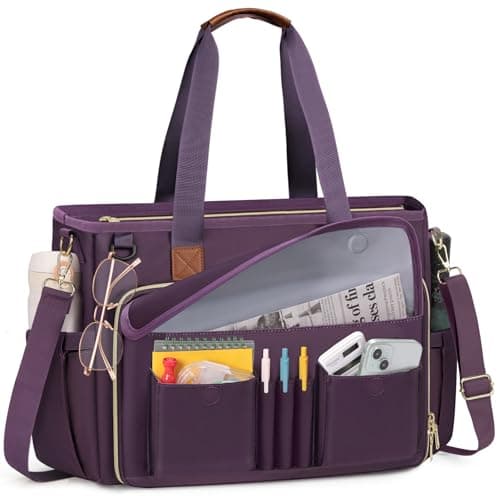 RAINSMORE Laptop Tote Bags for Women 15.6 inch Ladies Teacher Work Bags