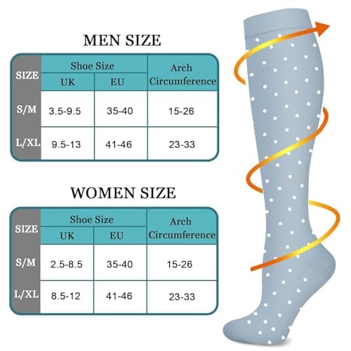 8 Pairs Compression Socks for Women & Men 15-20 mmHg Compression Stockings for Blood Circulation,Support Socks for Running,Nurses,Athletic,Hikin (colorful, S/M) — view 4