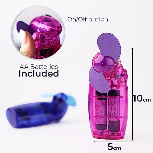 DIVCHI Pack of 2 Mini Portable Pocket Hand Held Fan Cool Air Travel Fan For Men Women, Kids Batteries Included — view 5