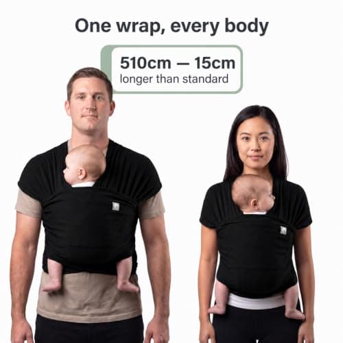 Trekki Pocket Wrap™ Baby Sling Carrier, Newborn to Toddler, Black — view 5