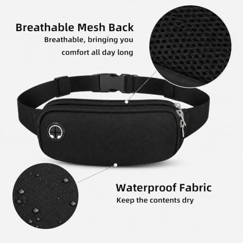 LUFFLOK Black Waterproof Bag Running Waist Pack Waterproof Bumbags — view 4