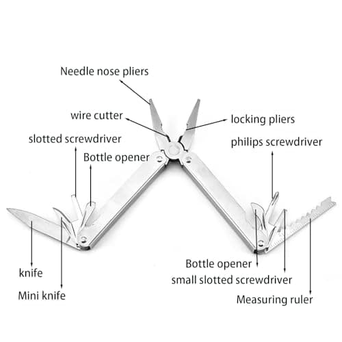 Multi-Tool Pliers 11-in-1 Stainless Steel Pocket Multi-Tool with Durable Sheath for EDC，10PACK Bottle Opener, Screwdriver with Nylon Sheath Gifts for Men, Ideal for Outdoor Sports — view 2