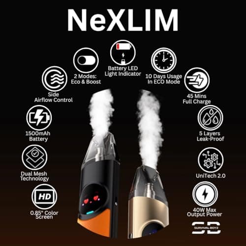 Oxva NeXLIM Vape Kit [Coral Orange] - No Nicotine — view 2