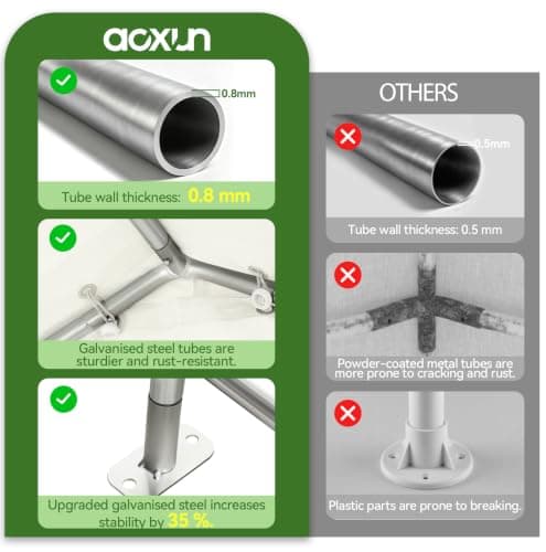 Aoxun 2.2x1.6M Heavy Duty Outdoor Storage Shed, PE Woven fabric, 3000mm Waterproof Portable Bike Shed Shelter and Garden Storage Tent, Roll-up Door Carport for Motorcycle and Lawn Tools, Grey — view 6
