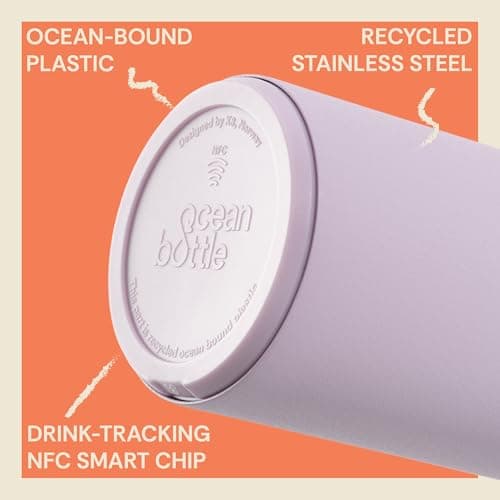 Ocean Bottle Brew Flask 350ml | Insulated Travel Flask for Hot & Cold Drinks | Recycled Stainless Steel | Sustainable, Eco Friendly Gift (Lavender Haze) — view 4