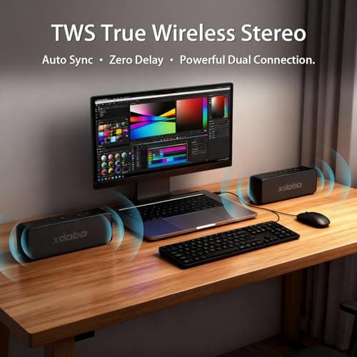 xdobo X5 Bluetooth Speaker, 30W Wireless Portable Speaker, IPX6 Waterproof, TWS Pairing, 8H Playtime, Type-C Charging – Black — view 4