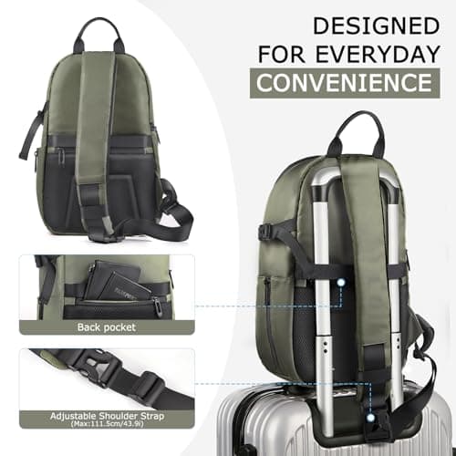 TAAOKA Camera Sling Bag, DSLR/SLR/Mirrorless Camera Backpack Case Shockproof Photography Backpack with Tripod Holder & Removable Modular Inserts Compatible with Canon/Nikon/Sony/Fuji (Green — view 5