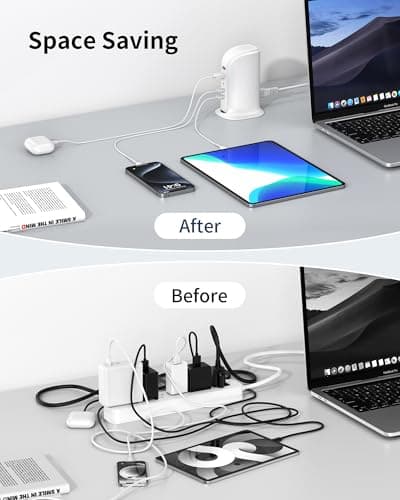 VPSUN 35W USB C Charging Station, 5-Port Charger with 3 USB-C & 2 USB-A — view 4