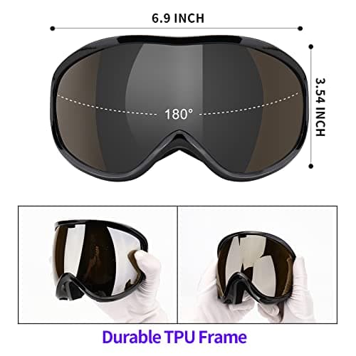 Supertrip Ski Goggles Womens Mens, Anti-fog Anti-glare Skiing Snowboard goggles with 100% UV400 Protection, Helmet Compatible — view 3