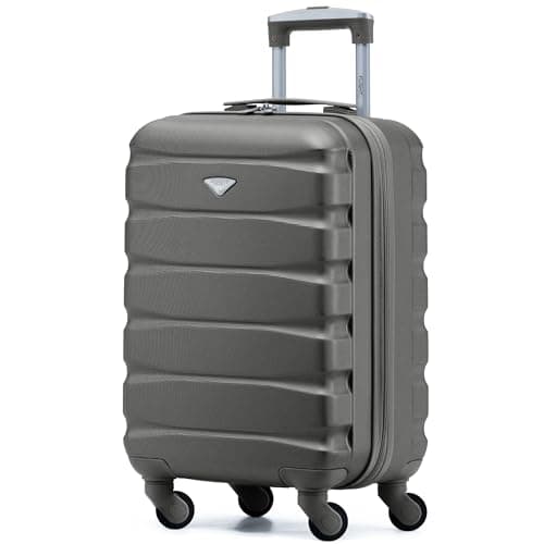 Flight Knight 55x35x25 Cabin Luggage for KML,Carry On Suitcase Approved for 35 Airlines, EasyJet, Maximum Size for Air France - Lightweight Small Durable Cabin Bag, ABS Hard Shell, Hand Luggage