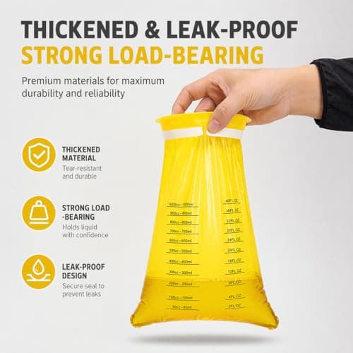 20Pack Vomit Bags Disposable Barf Bags,1000ml High Density Emesis Bags with Snap,Perfect for Morning Sickness,Kids,Pregnant Woman,Car Motion Sickness，Airsick (yellow) — view 3
