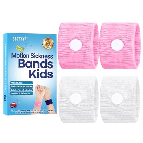 Motion Sickness Bands for Kids, Travel Sickness Relief Wristbands, Anti-Nausea Bands for Morning Car Sea Sickness…