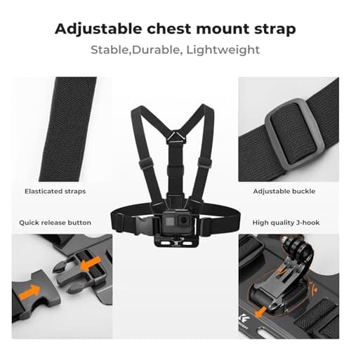 K&F CONCEPT Head Strap & Chest Mount Set Action Camera Accessories Kit — view 3