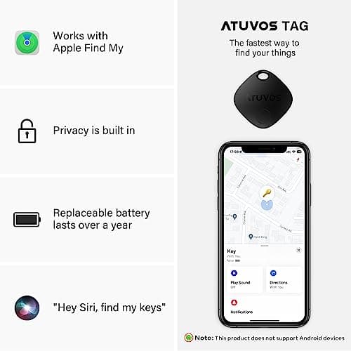 ATUVOS Air Tags - 4 Pack,Tracker Bluetooth Item Finder, (iOS Only) — view 2