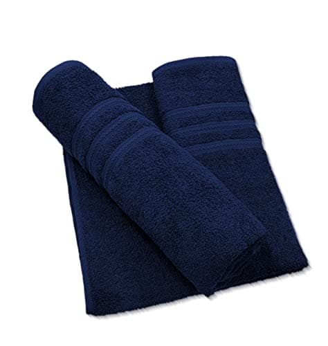 A & B TRADERS Extra Large Jumbo Bath Sheets Pack of 2 | 100% Cotton Bath Towels 85 x 200 cm | Luxury Hotel Quality Oversized Beach Towels | Soft, Thick & Highly Absorbent (Navy) — view 4