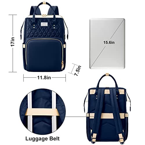 VSNOON Laptop Backpack for Women, 15.6 Inch Travel Backpack Wide Open — view 5