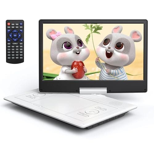 Yoton 16.9" Portable DVD Player, 14.1" HD Screen, Easy Setup, 6H, White