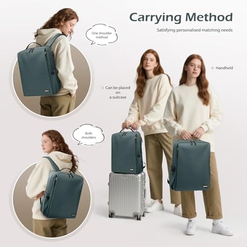 GOLF SUPAGS Stylish Laptop Backpack for Women Airline Approved Perfect for Work College and Travel Multi-Functional Casual Daypack Fits 15.6 Inch Notebook (Atrovirens) — view 2