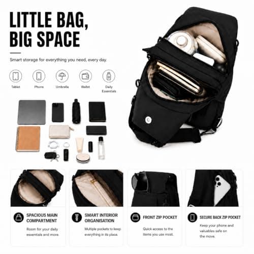 Hidreat 3 in 1 Anti Theft Bags for Women, Oxford Antitheft Crossbody Bag Convertible Backpack — view 4