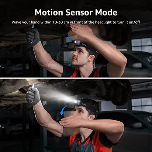 Lepro Rechargeable Head Torch, 2 Pack Motion Sensor Led Headlamp — view 3