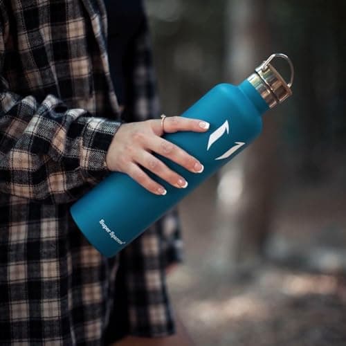 Super Sparrow Stainless Steel Water Bottle -620ml- Vacuum Insulated Metal Water Bottle - Standard Mouth Flask - BPA Free - Ideal Straw Water Bottle for Work, Gym, Travel, Sports — view 4