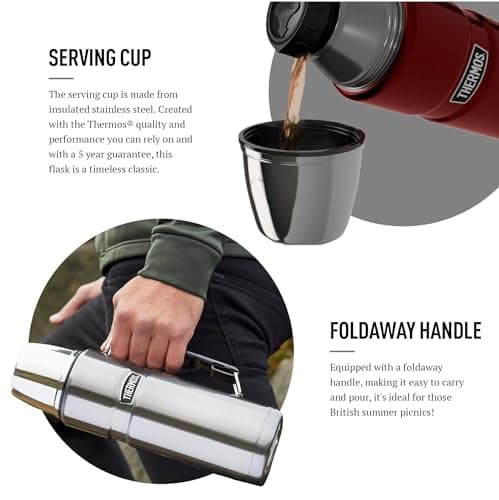 Thermos Stainless King Gun Metal Drinks Flask (1.2L) 24h Hot | 24h Cold — view 3