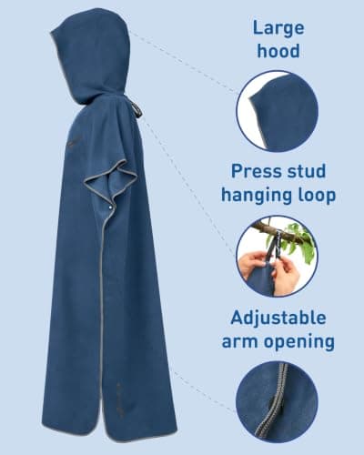 Fit-Flip Changing Robe - Microfibre Swim and Surf Poncho — view 2
