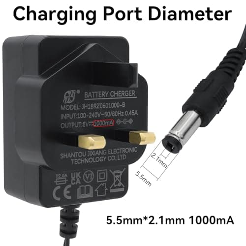 Tosiicop 12V Battery Charger for Kids Quad Bikes-12Volt 1000mA Chargers for Ride on Toys Car-Universal Power Adapter for Childs Electric Car Suit for Motorbike SUV Sports Car ATV Scooter (12V Charger) — view 2