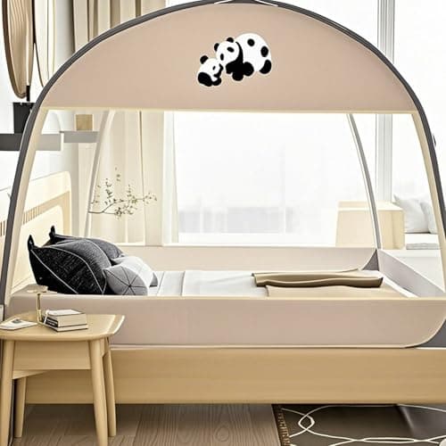 Bed Brownet Mesh Camping Tent Outdoor Mesh Bed Linen with Double Doors: The left and right independent door system eliminates completely repeated zip opening and closing actions. Easy to use — view 3