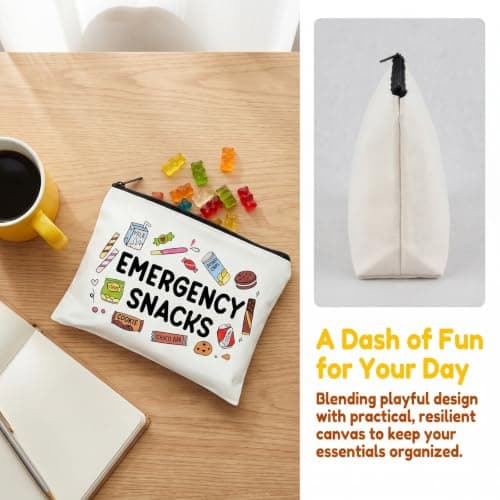 Kemay Emergency Snacks Bag, Canvas Zipper Pouch for Women and Kids — view 4