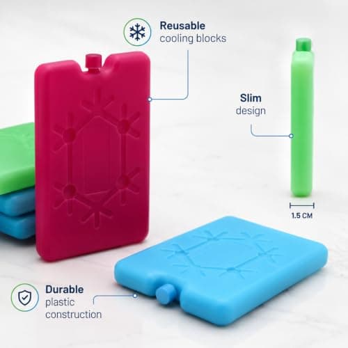 MAR Small Reusable Freezer Blocks 3 Pack Slim Ice Packs Lunch Box Cool Bag — view 4