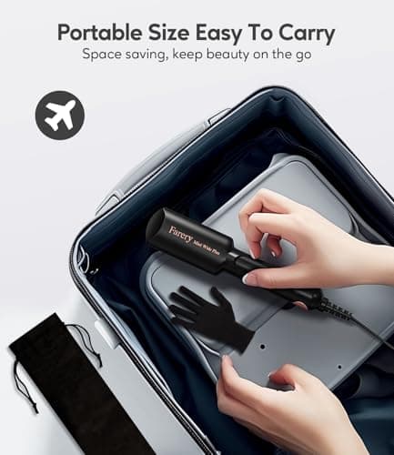 FARERY Portable Mini Hair Straightener, 38mm Wider Plate Mini Flat Iron for Short&Long Hair, Ceramic Travel Hair Straighteners with Argan Oil&Keratin Infused, Universal Voltage, with Storagebag — view 6