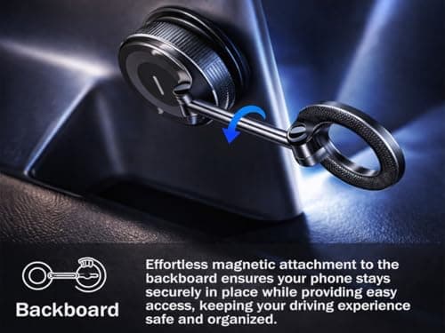 Magnetic Car Phone Holder for MagSafe, Vacuum Suction Cup Car Mount, 360° Rotatable Foldable Dashboard & Windscreen Mobile Holder for iPhone 17/16/15/14/13/12, Samsung & Android, Black — view 5
