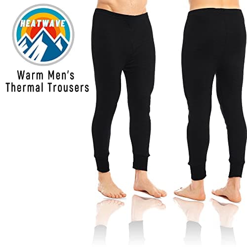 Heatwave® Pack of 2 Men's Thermal Trousers Long Johns Warm Underwear Baselayer Thermals, Medium Black — view 4