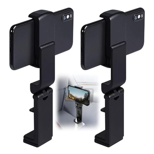 JinRuiCPeng 2 Pack Airplane in Flight Phone Holder, 360° Rotatable Travel Stand, Foldable Travel Phone Stand for Plane Seat and Tray Table, Hands-Free Flying and Holiday Travel Essentials, Adjustable