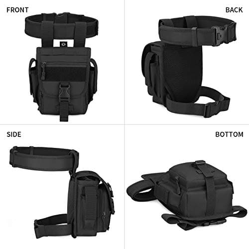 HUNTVP Leg Bag Tactical Drop Leg Bag Motorbike Molle Pouch Cross Over Leg Rig Thigh Pack for Motorcycle Cycling Riding Outdoors Camping — view 3