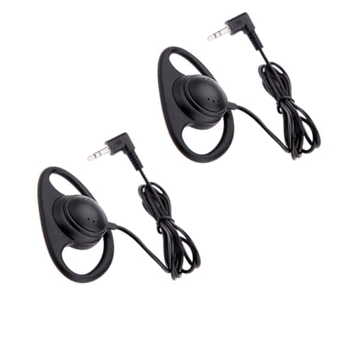 Sxhlseller Mono Wired Headset with D-Shape Earpiece | 3.5mm Single Ear Hook Earbud for Tour Guide System, Lightweight Ergonomic Earphone for Travel Conference Online Class, 2-Pack (2pcs) — view 3
