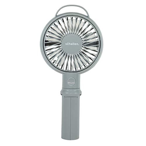 Schallen Rechargeable Battery USB Electric Handheld Portable Travel and Tripod Desk Table Small Mini Air Cooling Fan (Grey) — view 3