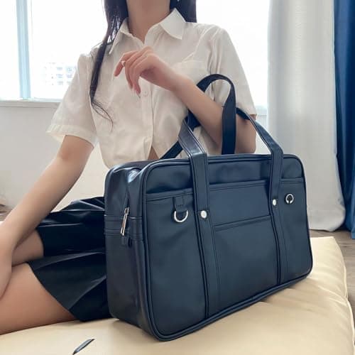 Budiniao Premium Leather Laptop School Bag - Large Capacity Lightweight Japanese Student Uniform PU - Wide Application (Coffee) — view 2