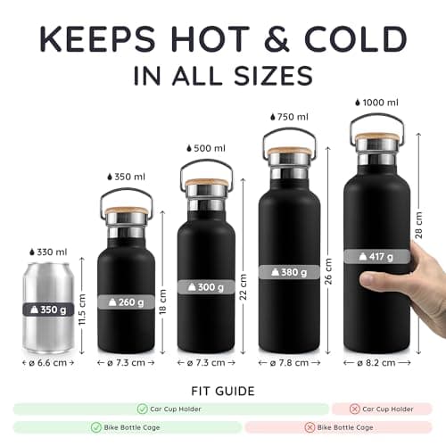 Bambaw 1l Insulated Water Bottle Metal, Water Bottle Stainless Steel 1l — view 5