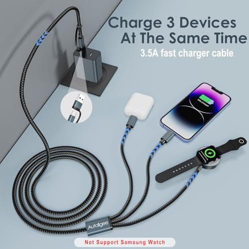 2Pack Upgraded 3 in 2 Multi Charger Cable for Apple Watch iWatch Charger — view 2